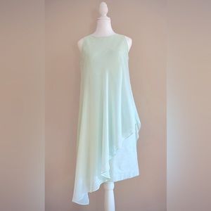 Ted Baker London Locie Mini Dress with Asymmetric Chiffon Overlay Mint Green
